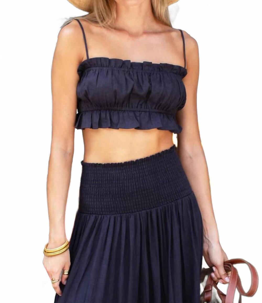NEW EMERSON FRY vacation top in midnight linen